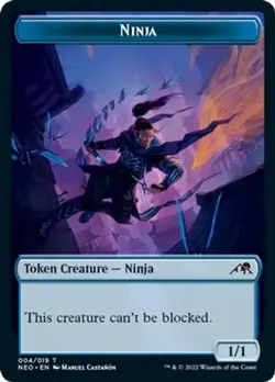 Ninja Token (004) Kamigawa: Neon Dynasty NEO MTG Magic Regular Near Mint - Image 1