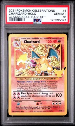 Pokemon TCG PSA 10 Charizard 4/102 Holo Celebrations: Classic Collection - Image 1