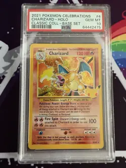 Pokemon TCG 2021 Celebrations Charizard Holo 4/102 PSA 10 With Extras - Image 1