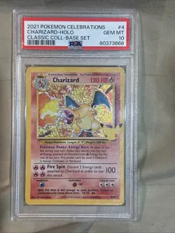 2021 POKEMON CELEBRATIONS CLASSIC COLLECTION #4 CHARIZARD-HOLO PSA 10 4/102 - Image 1
