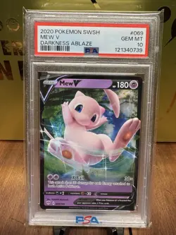 2020 POKEMON SWORD & SHIELD DARKNESS ABLAZE #069 MEW V PSA 10 - Image 1