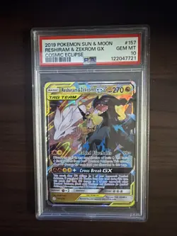 PSA 10 Gem Mint - Reshiram & Zekrom GX 157/236 - Pokemon TCG: Cosmic Eclipse - Image 1