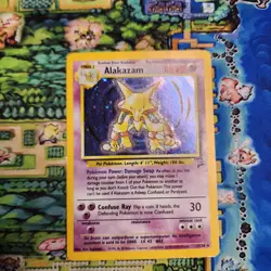 Pokemon Alakazam TCG 1/130 Base Set 2 Holo Rare Hp - Image 1