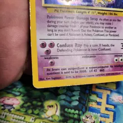 Pokemon Alakazam TCG 1/130 Base Set 2 Holo Rare Hp - Image 2