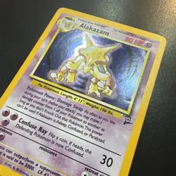 Pokemon Alakazam Holo Ultra Rare TCG Base Set 2 1/130 - Image 2