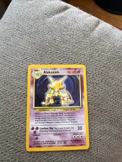 Alakazam 1/130 Base Set 2 Holo Unlimited Rare Pokemon TCG SWIRL - Image 1