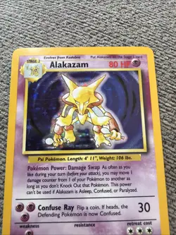 Alakazam 1/130 Base Set 2 Holo Unlimited Rare Pokemon TCG SWIRL - Image 2