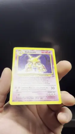 Alakazam 1/130 Base Set 2 Holo Unlimited Rare Pokemon TCG SWIRL - Image 2