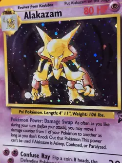 Alakazam 1/130 Base Set 2 Holo Unlimited Rare Pokemon TCG SWIRL - Image 4