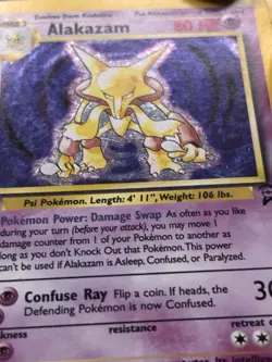 Alakazam 1/130 Base Set 2 Holo Unlimited Rare Pokemon TCG SWIRL - Image 5