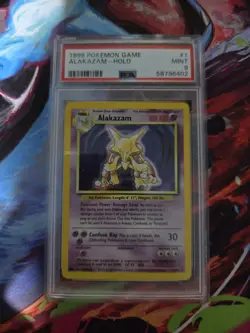 Pokemon TCG Alakazam Base Set 2 Holo Unlimited Holo Rare Card PSA 9 - Image 1
