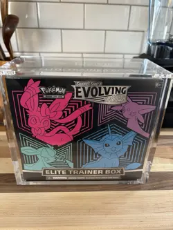 Factory Sealed Evolving Skies ETB TCG Sword & Shield Pokemon W/ Acrylic Case 820650808944 - Image 1