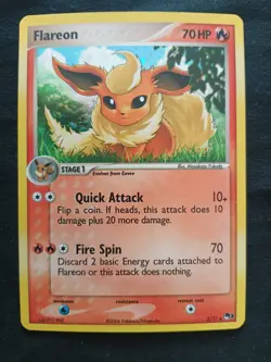 Flareon 2/17 Holo Foil - POP Series 3 - English Pokemon Rare - LP - Swirl - Image 1