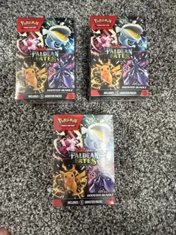 (3) Lot 2023 Pokemon Scarlet & Violet Paldean Fates Sealed Booster Bundle Box - Image 1
