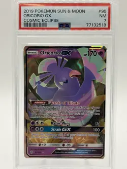 Pokemon TCG Oricorio GX Ultra Rare Card 95/236 Cosmic Eclipse PSA 7 - Image 1
