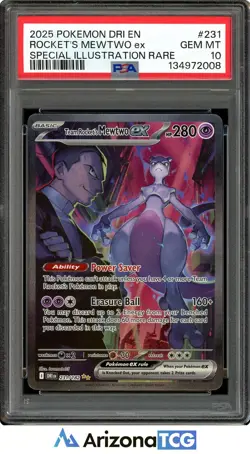 Pokemon 2025 Team Rocket's Mewtwo ex 231/182 SIR Destined Rivals GEM MINT PSA 10 - Image 1