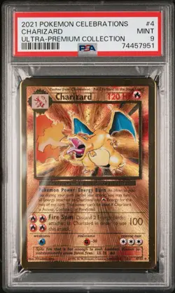 Pokemon Charizard Metal Card 2021 Celebrations UPC Promo #4 PSA 9 Mint - Image 2