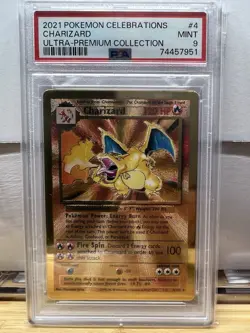 Pokemon Charizard Metal Card 2021 Celebrations UPC Promo #4 PSA 9 Mint - Image 4