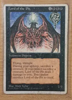 1995 MAGIC THE GATHERING 4TH EDITION LORD OF THE PIT TD25 - Image 1