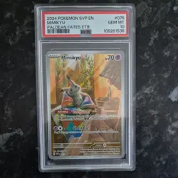 2024 POKEMON SVP PALDEAN FATES POKEMON CENTER ETB PROMO #075 MIMIKYU PSA 10 - Image 1