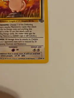 Pokemon TCG Clefable Jungle 17/64 Unlimited Rare Non Holo Card - Image 4