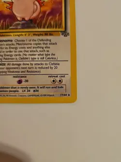 Pokemon TCG Clefable Jungle 17/64 Unlimited Rare Non Holo Card - Image 5