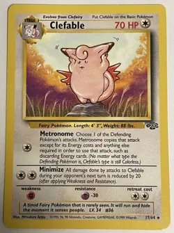 Clefable Unlimited #17/64 Pokemon Jungle Non-Holo Rare TCG Vintage Card Game - Image 1