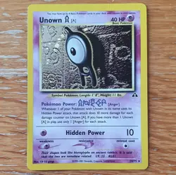 UNOWN [A] 14/75 NEO DISCOVERY RARE POKEMON CARD HOLO SHINY WOTC WIZARDS PSYCHIC - Image 1