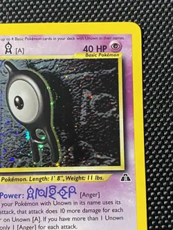 Unown A Holo 14/75 Swirl Neo Discovery Rare Pokemon Card NM - Image 3