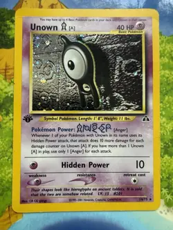 Pokemon Unown [A] 1st Edition Neo Discovery 14/75 Holo Rare Heavily Played - Image 1