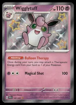 Pokemon Cards Wigglytuff 147/091 Paldean Fates Shiny Rare NM - Image 1