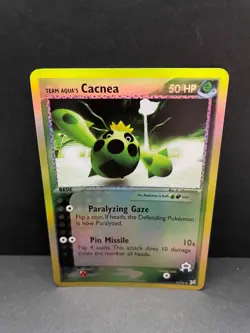 Pokemon Card - Team Aqua's Cacnea Team Magma vs Team Aqua 24/95 Reverse Holo - Image 1
