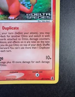 Pokemon Ditto (Charmander) 2005 EX Delta Species 61/113 Reverse Holo TCG - Image 5