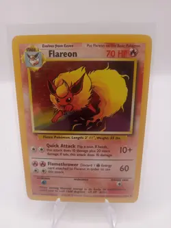 Pokemon TCG Flareon Jungle 3/64 ULTD No Symbol Error Holo Vintage Rare 1999 MP - Image 1
