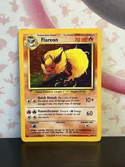 Pokemon TCG Flareon Jungle 3/64 No Symbol Error Holo Vintage Rare WOTC 1999 MP - Image 1