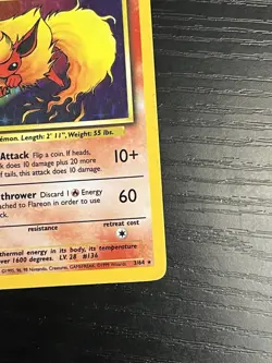 Pokemon TCG Flareon Jungle 3/64 No Symbol Error Holo Vintage Rare WOTC 1999 MP - Image 5