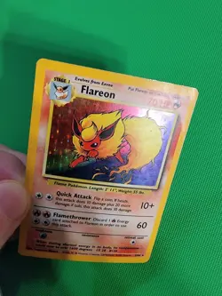 Pokemon TCG Flareon Jungle 3/64 No Jungle Symbol Error Unlim Holo Rare HP/ DMG - Image 2