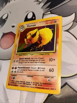 Pokemon TCG Flareon Jungle 3/64 Unlimited Holo Rare *No Symbol Error LP - Image 2
