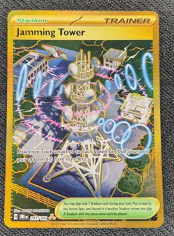 Jamming Tower 243/182 - Gold Hyper Rare Destined Rivals Pokemon TCG - NM Card - Image 1