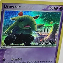 2005 Pokemon DROWZEE Ex Delta Species HOLO Foil STAMPED 67/113 - Image 3
