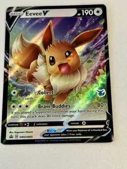 NEW Eevee V SWSH065 Sword & Shield Promo Pokemon Cards Holo - Image 1