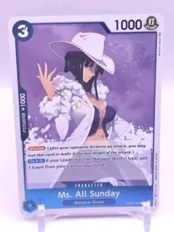 One Piece Card Game Ms. All Sunday Robin OP01-079 Romance Dawn PRE ERRATA NM - Image 1