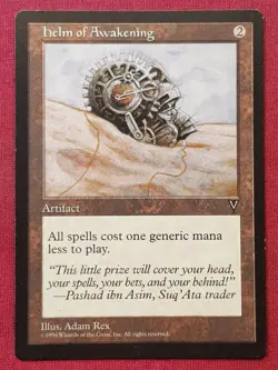 Magic The Gathering VISIONS HELM OF AWAKENING artifact card MTG - Image 1