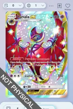 Pokemon TCG POCKET - Lunala EX Shiny 2⭐, Crimson Blaze, English - Image 1