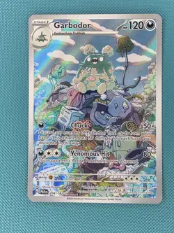 Pokemon TCG Garbodor 204/182 Illustration Rare Sv04: Paradox Rift Holo Card - Image 1