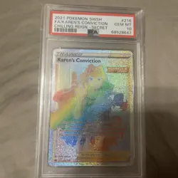 2021 POKEMON KAREN’S CONVICTION PSA 10 GEM MINT CHILLING REIGN - Image 1