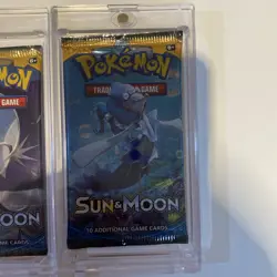 Pokemon Sun & Moon Base Art Set Of 5 Booster Packs Factory Sealed In Acrylic - Image 4