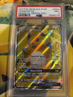 Pokemon TCG Raichu GX SM90 Black Star Promo Sun and Moon Psa 9 - Image 1