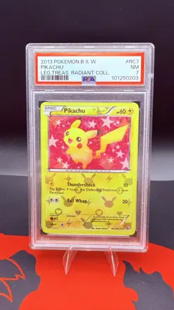 2013 POKEMON B&W LEGEND TREASURES RADIANT COLLECTION #RC7 PIKACHU PSA 7 - Image 1