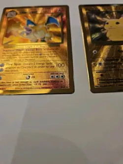 Pokemon Celebrations Gold Metal Charizard & Pikachu Cards 25th Anniversary Base - Image 4
